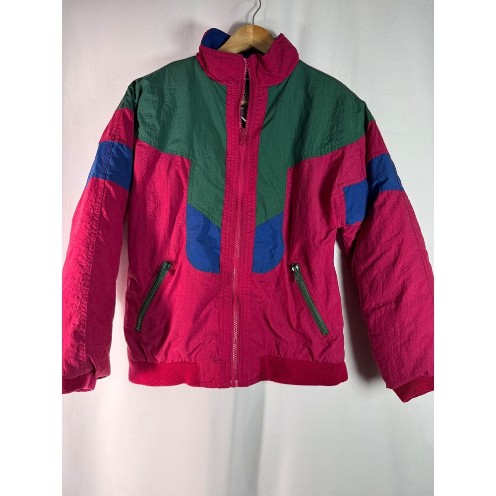 Arctic Sun Vintage Kids‎ Colorblock Coat Pink Green Blue Size L 14